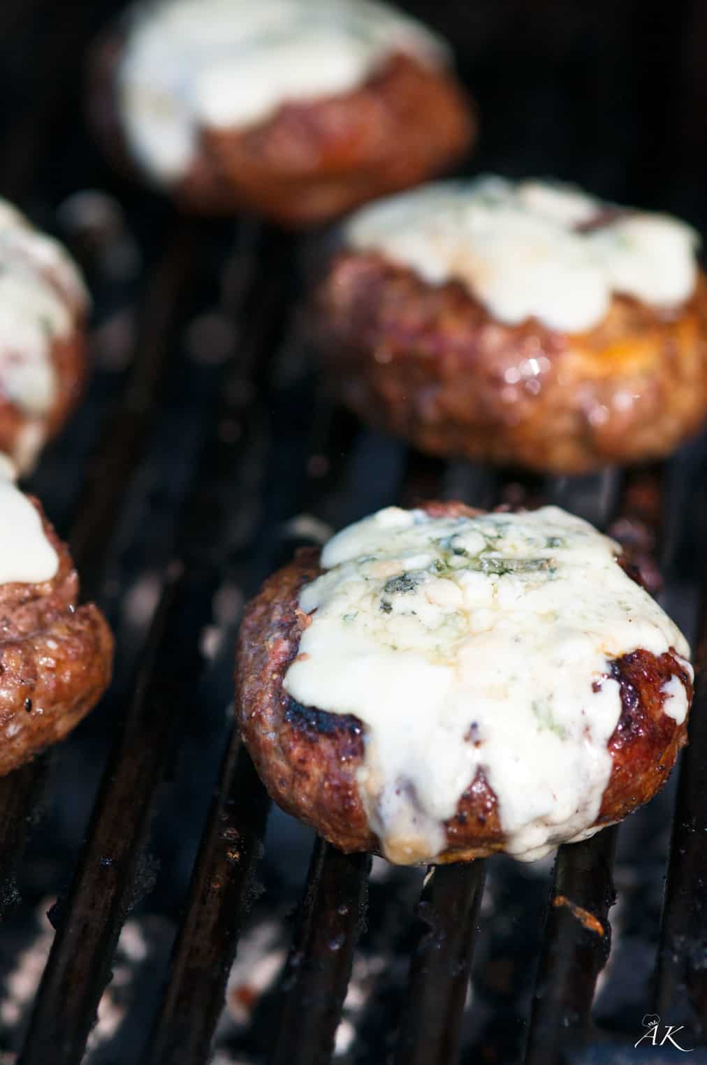 Blue Cheese Burgers on the Grill