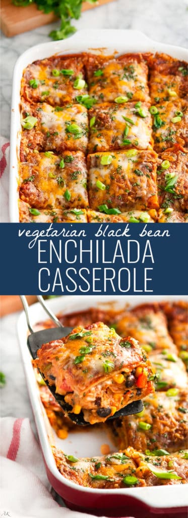 Vegetarian Black Bean Enchilada Casserole | aberdeenskitchen.com