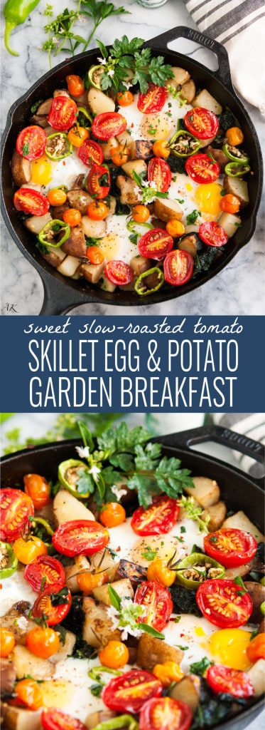 Skillet Eggs and Potato Garden Breakfast