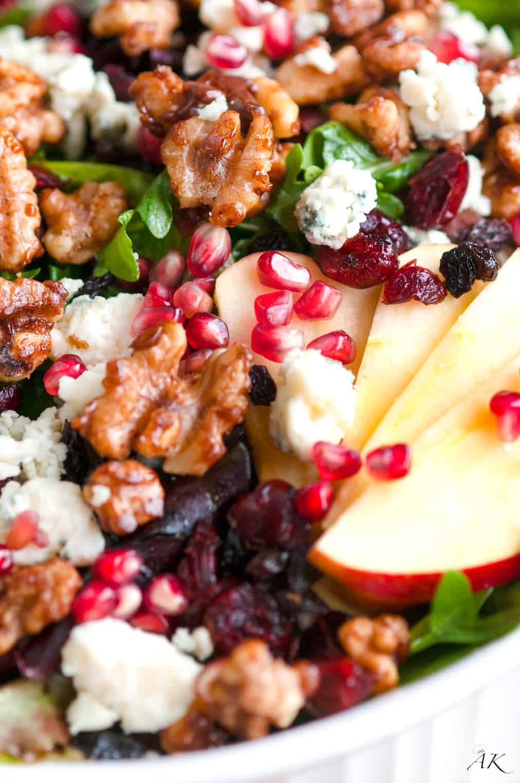 Autumn Apple and Pomegranate Salad Close Up