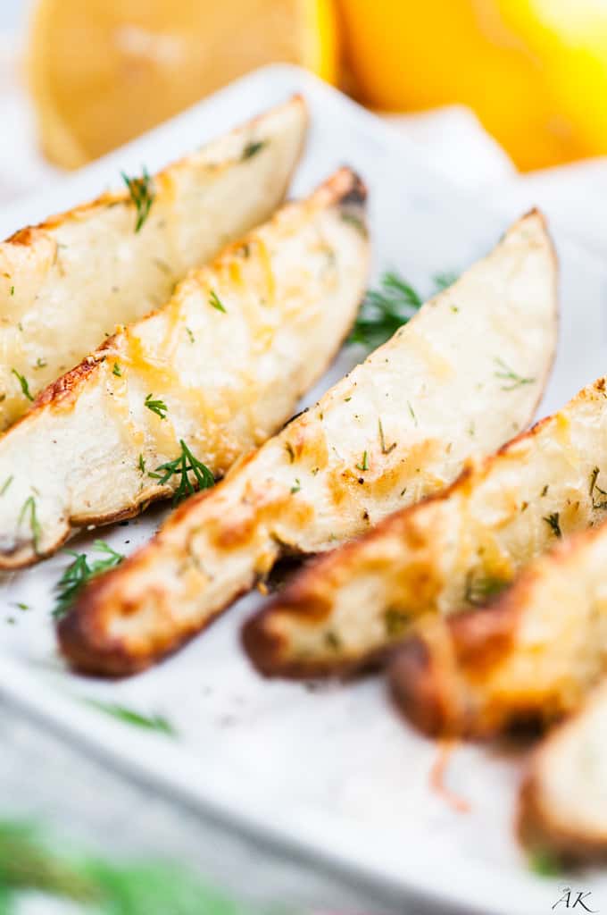 Roasted Parmesan Dill Potato Wedges