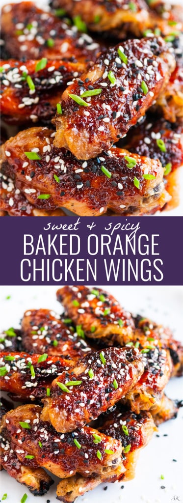 Sweet and Spicy Baked Orange Chicken Wings
