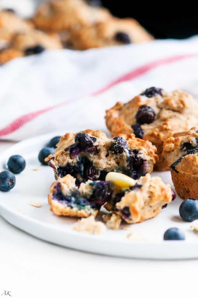 Blueberry Lemon Oat Muffins | aberdeenskitchen.com