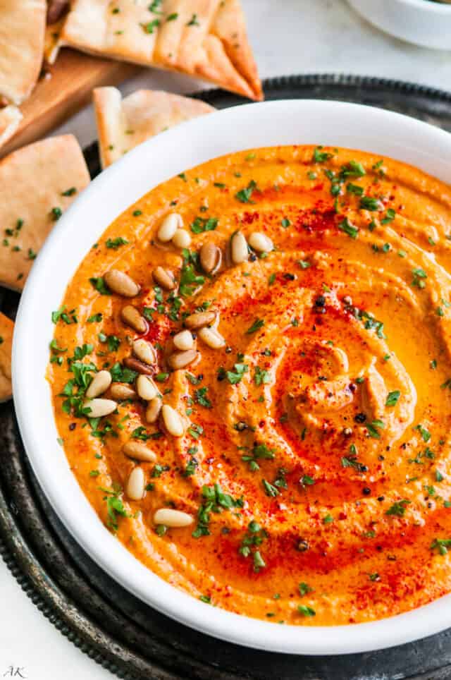 Roasted Red Bell Pepper Hummus Aberdeen's Kitchen