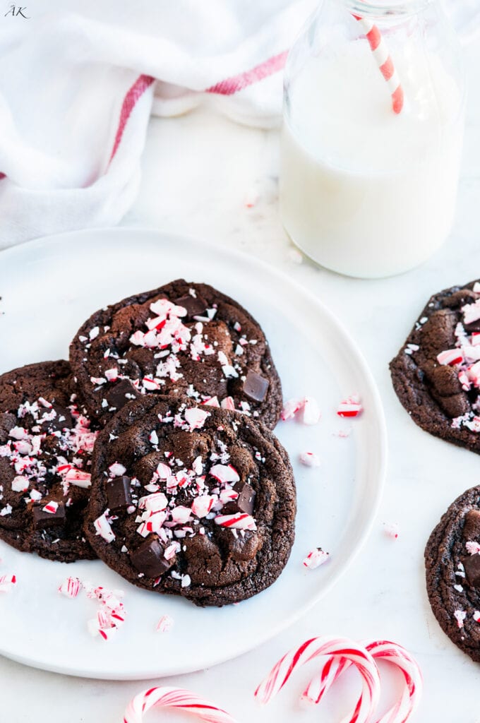 Double Chocolate Peppermint Cookies | aberdeenskitchen.com