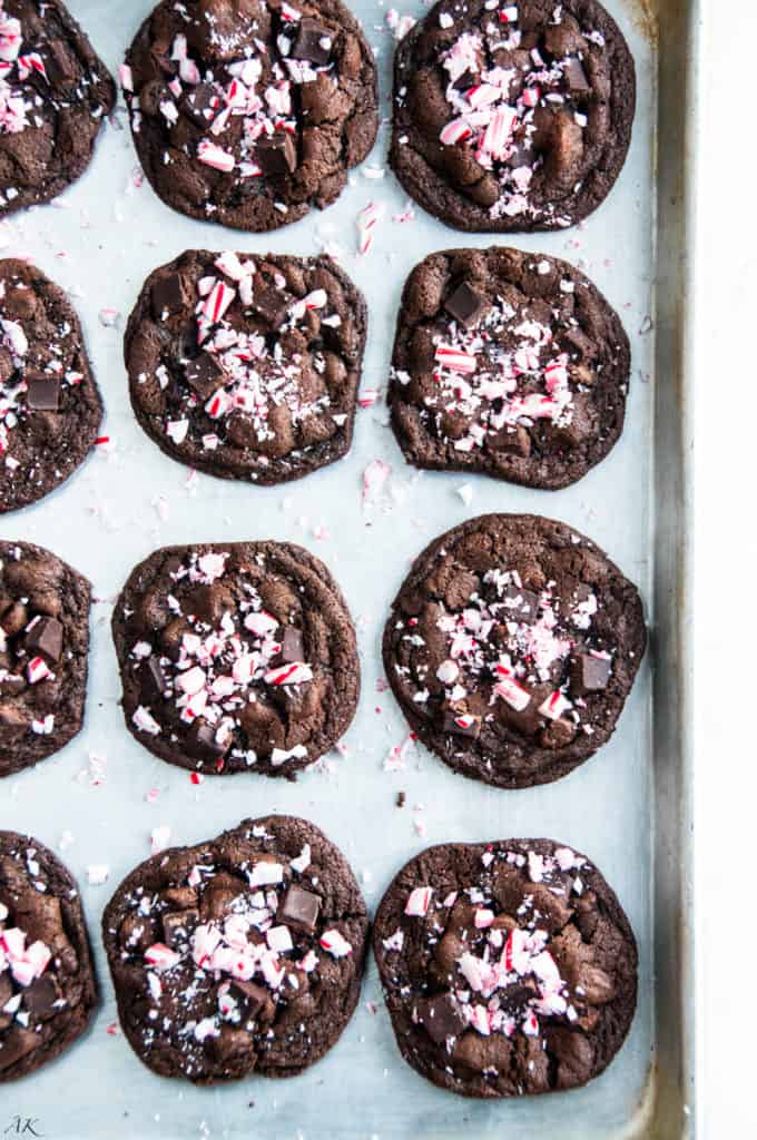Double Chocolate Peppermint Cookies | aberdeenskitchen.com