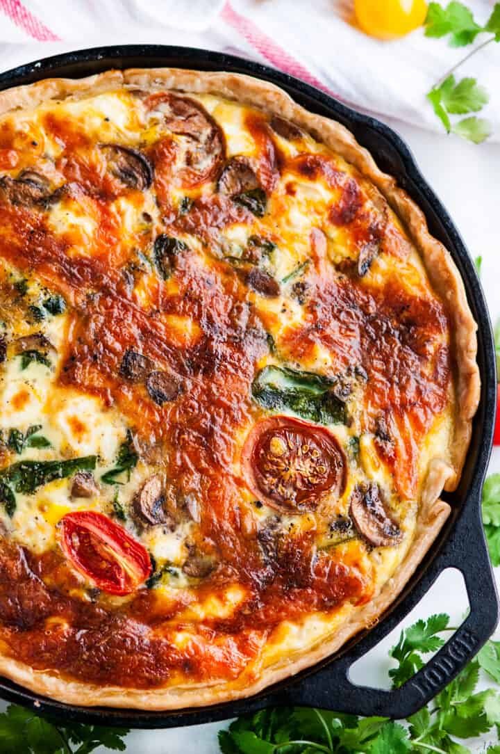 Cheesy Spinach Mushroom Tomato Quiche Aberdeen's Kitchen