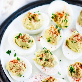 Guacamole Deviled Eggs | aberdeenskitchen.com