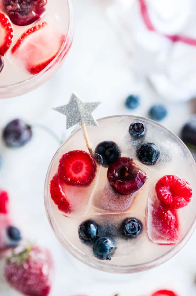 Coconut Daiquiris with Coconut Berry Ice Cubes | aberdeenskitchen.com
