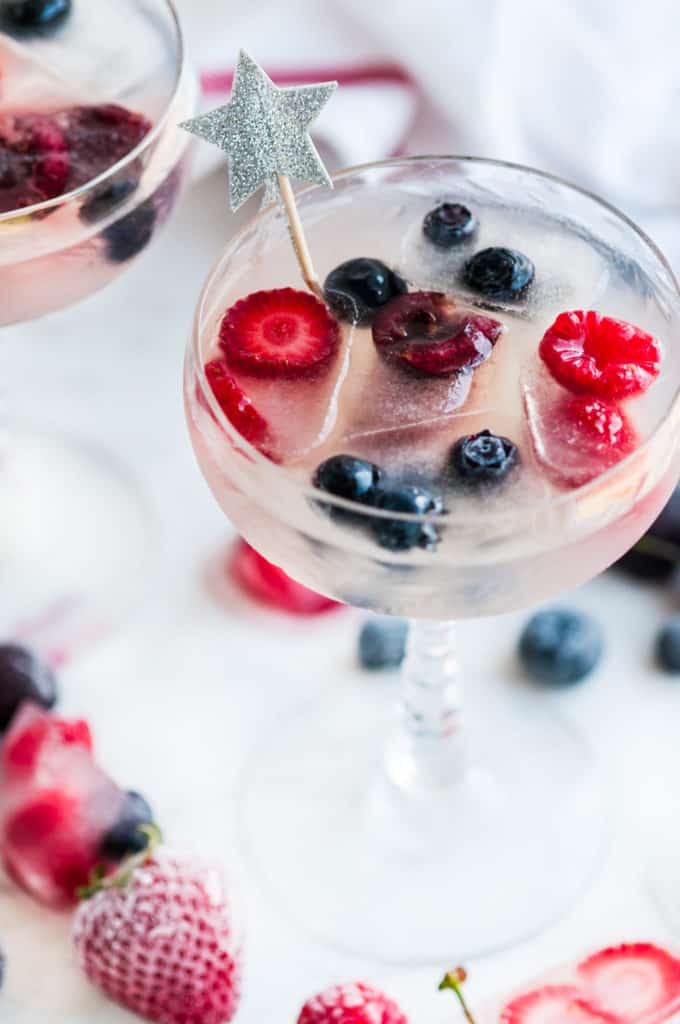 Coconut Daiquiris with Coconut Berry Ice Cubes | aberdeenskitchen.com