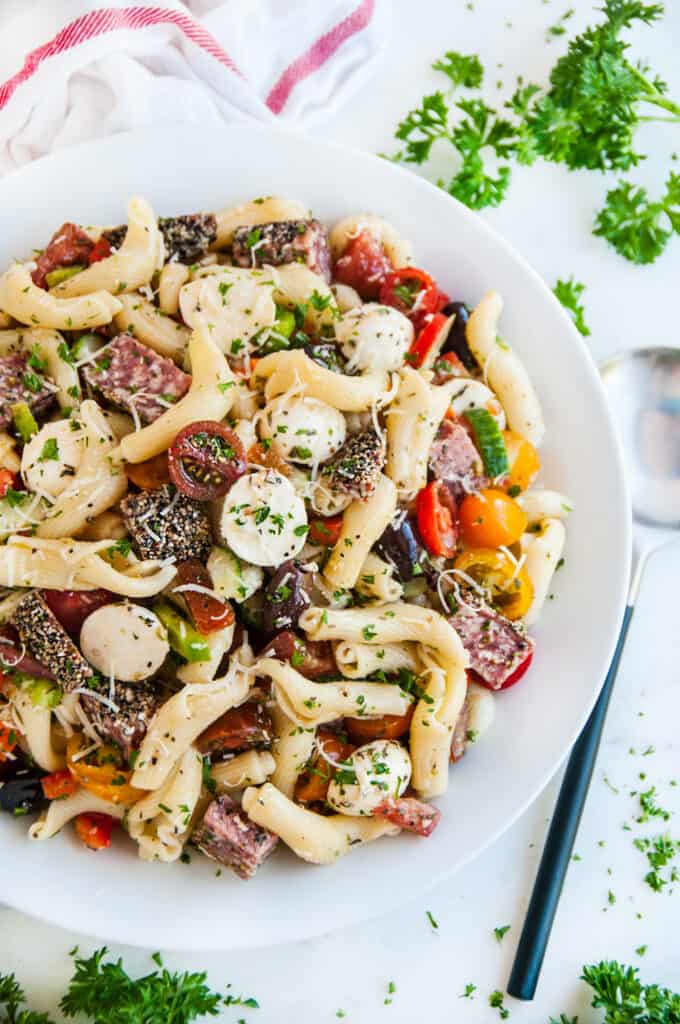Italian Pasta Salad with Red Wine Dressing | aberdeenskitchen.com