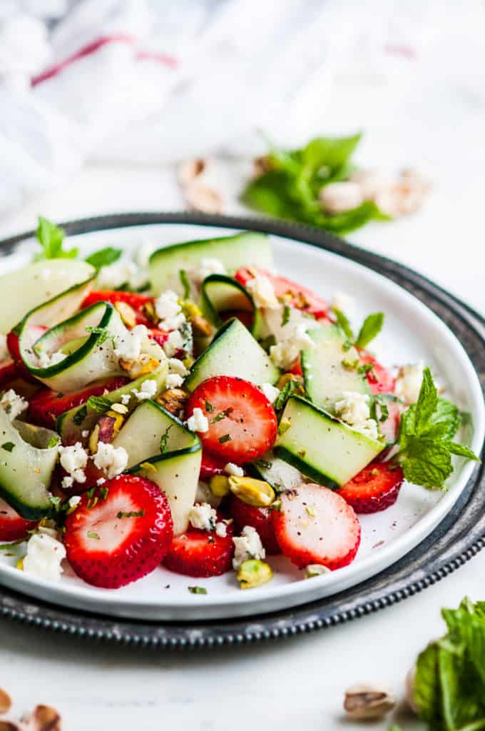 Strawberry Cucumber Pistachio Salad | aberdeenskitchen.com