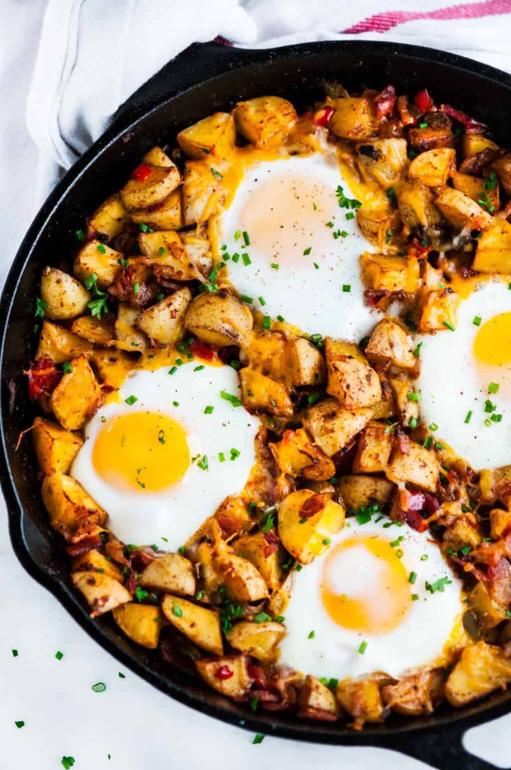 potato egg hash budget dinner under $2 per serving quick skillet easy