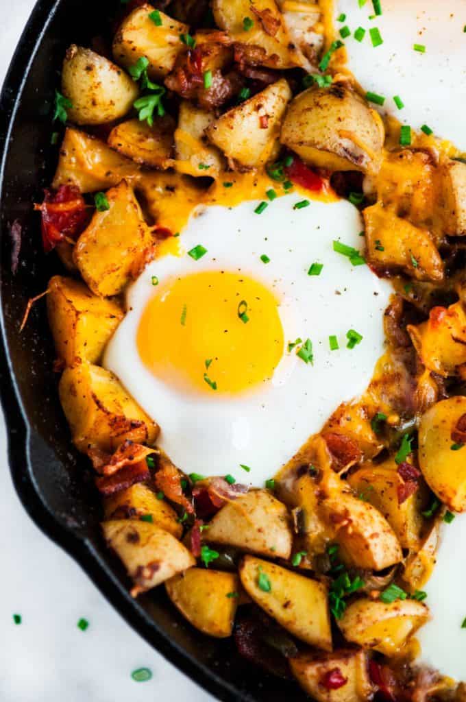 Skillet Potato and Egg Hash | aberdeenskitchen.com