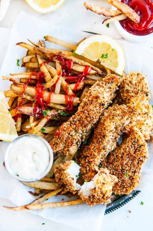 Sheet Pan Baked Fish and Chips Aberdeen's Kitchen