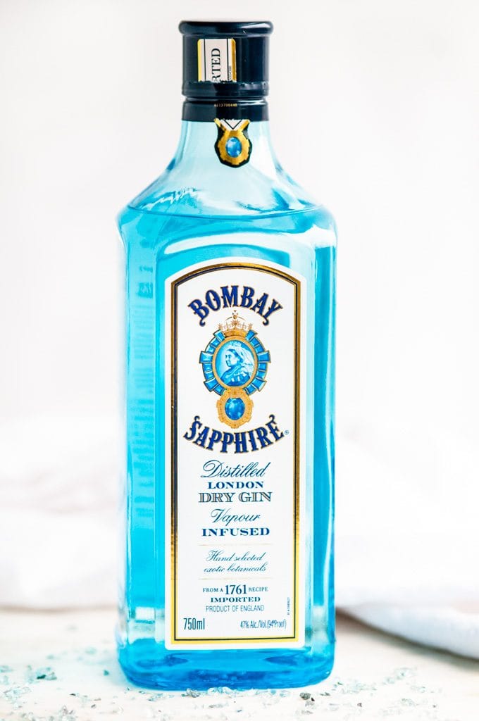 French 75 Cocktail Bombay Sapphire Gin white background