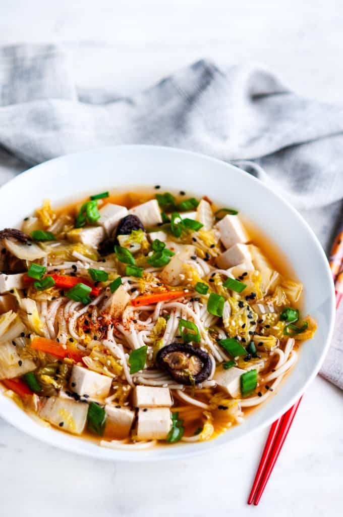 Vegetarian Udon Noodles Soup Recipe - Vegetarian Foody's
