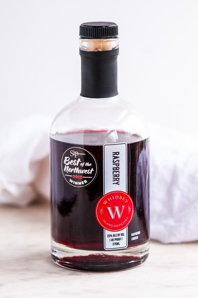Raspberry Rosé Gin Fizz Cocktail Whidbey Island Distillery raspberry liqueur