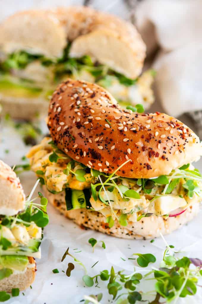 Avocado Egg Salad Bagel Sandwich Aberdeen's Kitchen