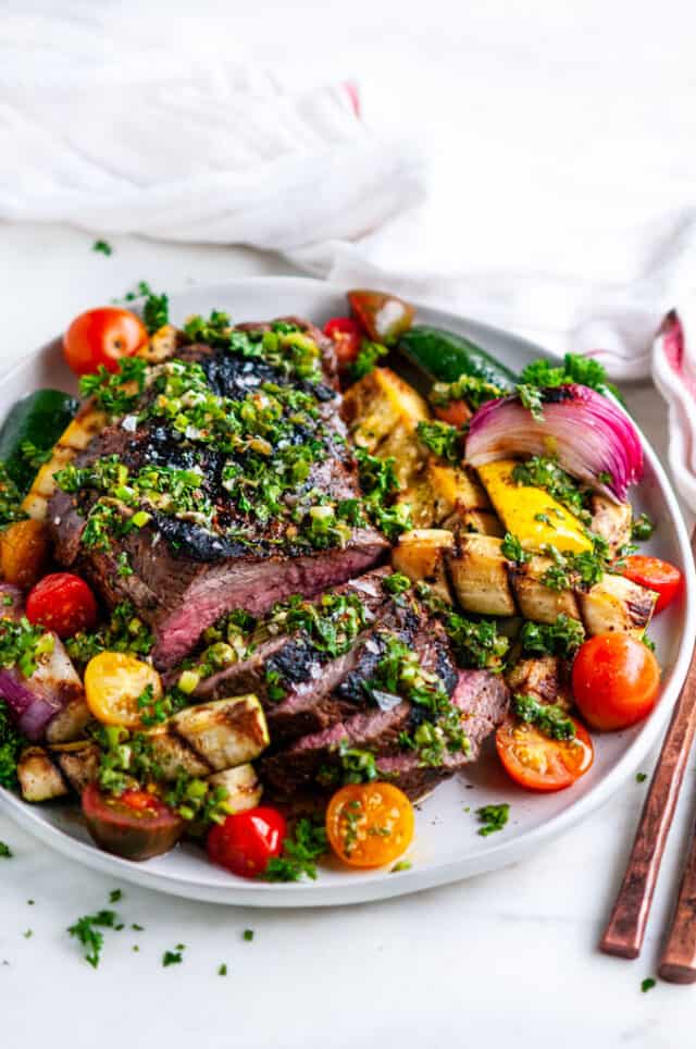 Grilled Tri Tip and Vegetables with Chimichurri Sauce Aberdeen's Kitchen