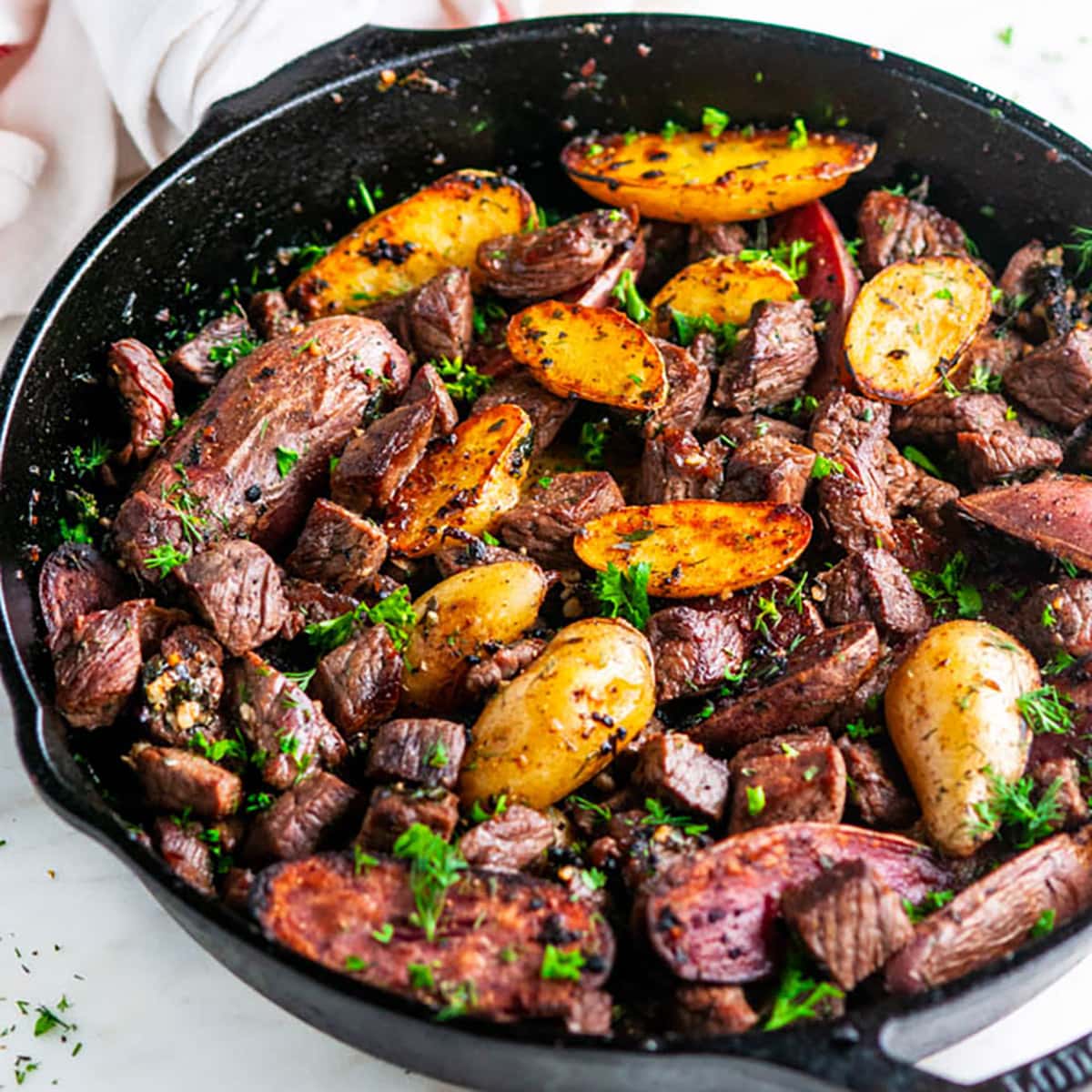 Skillet Garlic Butter Steak and Potatoes - Aberdeen's Kitchen