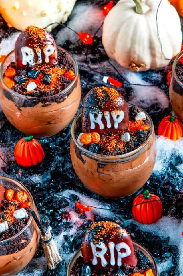 Death By Chocolate Mousse Graveyard Pots - Aberdeen's Kitchen