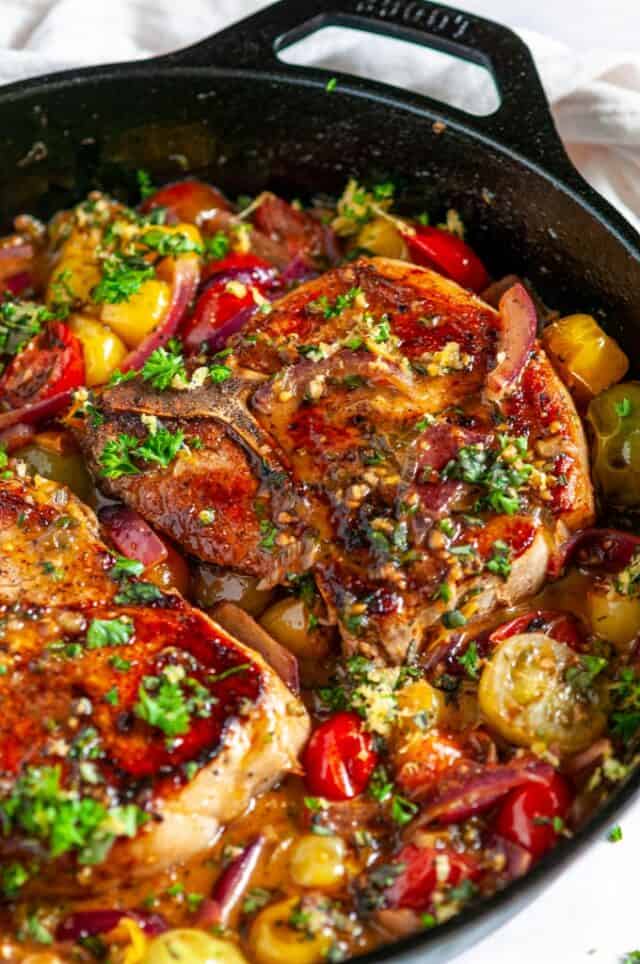 Skillet Balsamic Pork Chops with Tomatoes and Gremolata - Aberdeen's ...