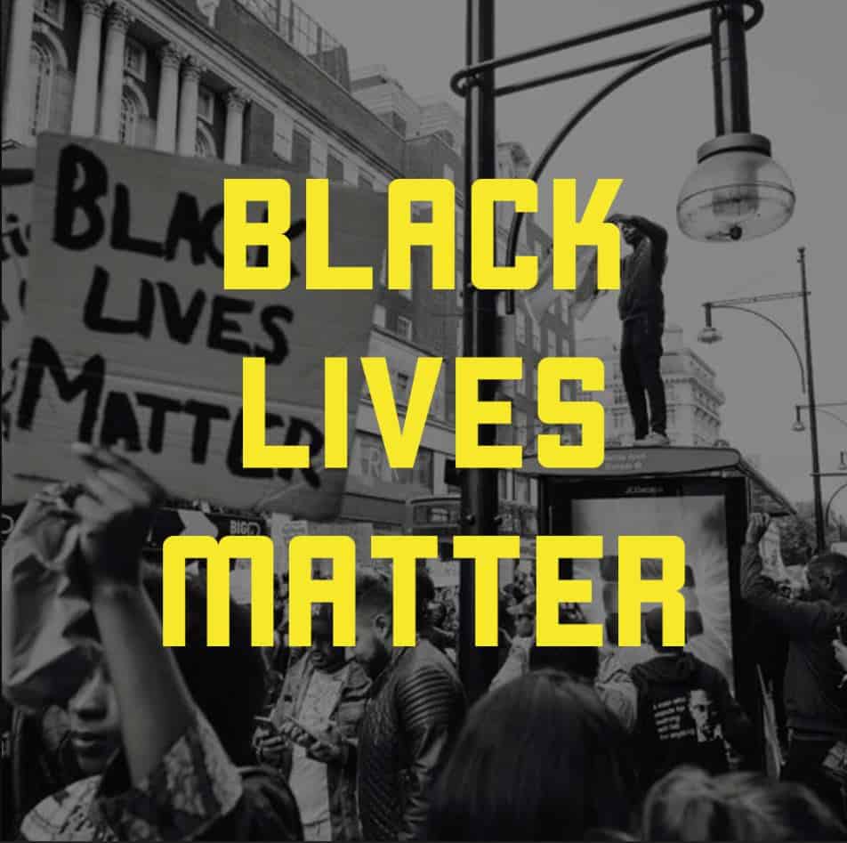 Black Lives Matter Graphic with Yellow Font