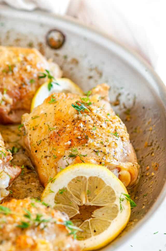 Skillet Lemon Dill Chicken Thighs Aberdeen's Kitchen