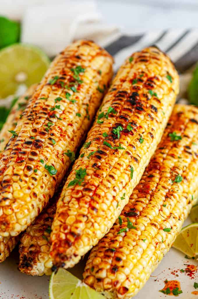 Grilled Chili Lime Honey Butter Corn on the Cob