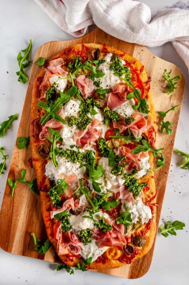 Mediterranean Prosciutto Burrata Flat Bread Aberdeen's Kitchen