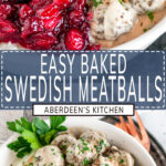 Easy Baked Swedish long pin two images with blue rectangle and white text overlay