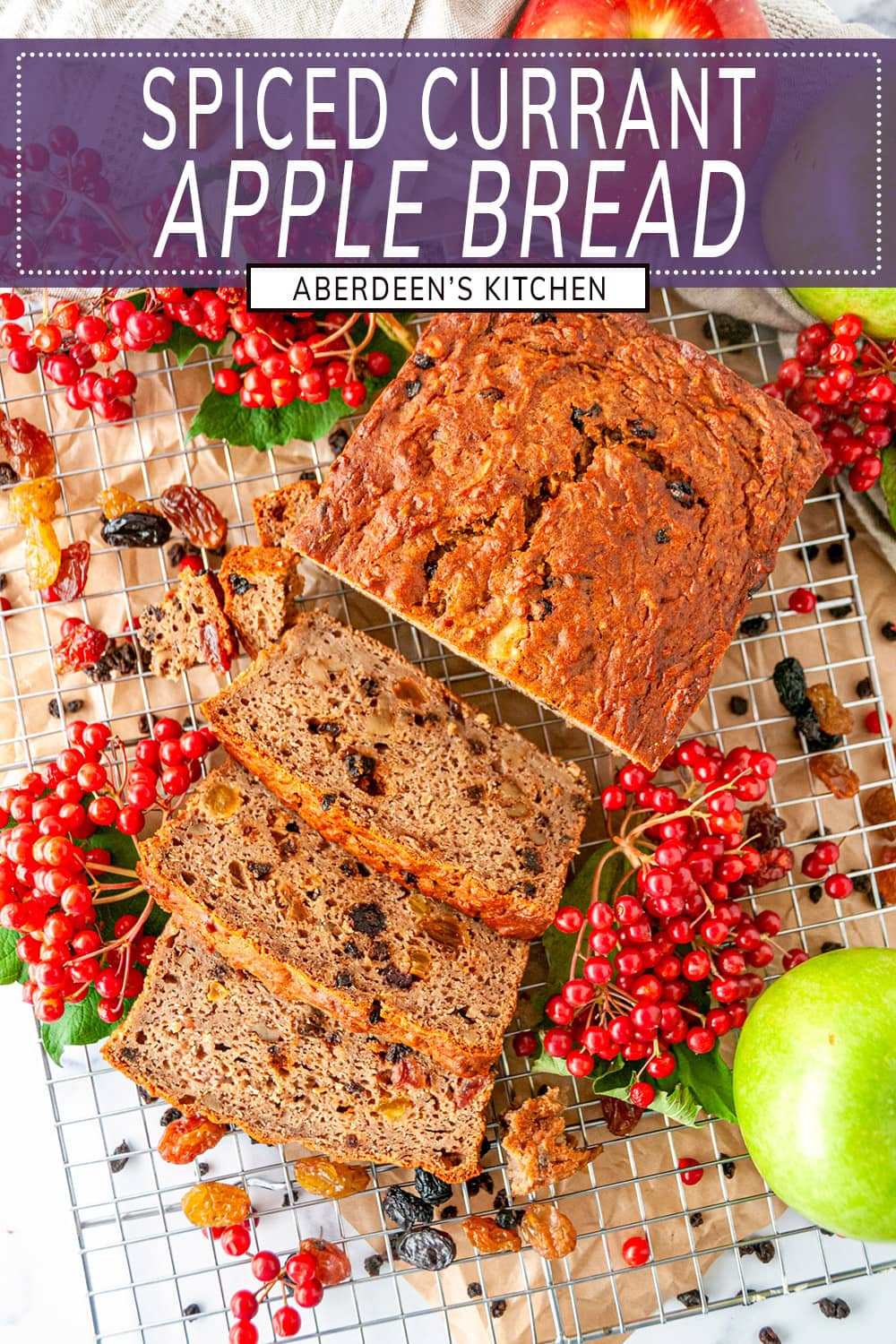 Spiced Currant Apple Bread - Aberdeen's Kitchen